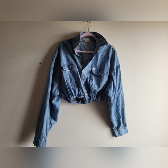 Guess Jeans Button Up Crop Jean Jacket - Picture 1 of 6